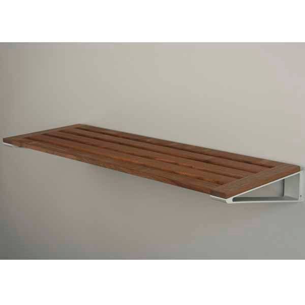 Knax hylde 6 skohylde - 60 cm - Olieret valnød - Sorte hyldebærere
