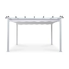 Fritstående pergola med sammenklappeligt tag til terrasse og have 4x3 - Hvid / Aluminium Pergola