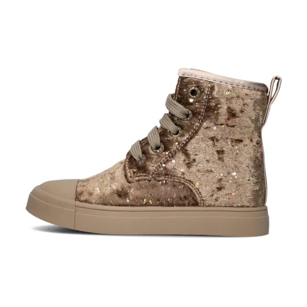 Shoesme Gyldne Velvet Glitter Ankelstøvler - Kids - Dame - Gul - 30 EU - Læder
