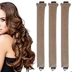 3 st Heatless Blowout Stavar Heatless Blowout Stavar Heatless Curling Rod Heatless Curlers Gör-det-själv-hårstylingapparater för långt kort vågigt hår (khaki)