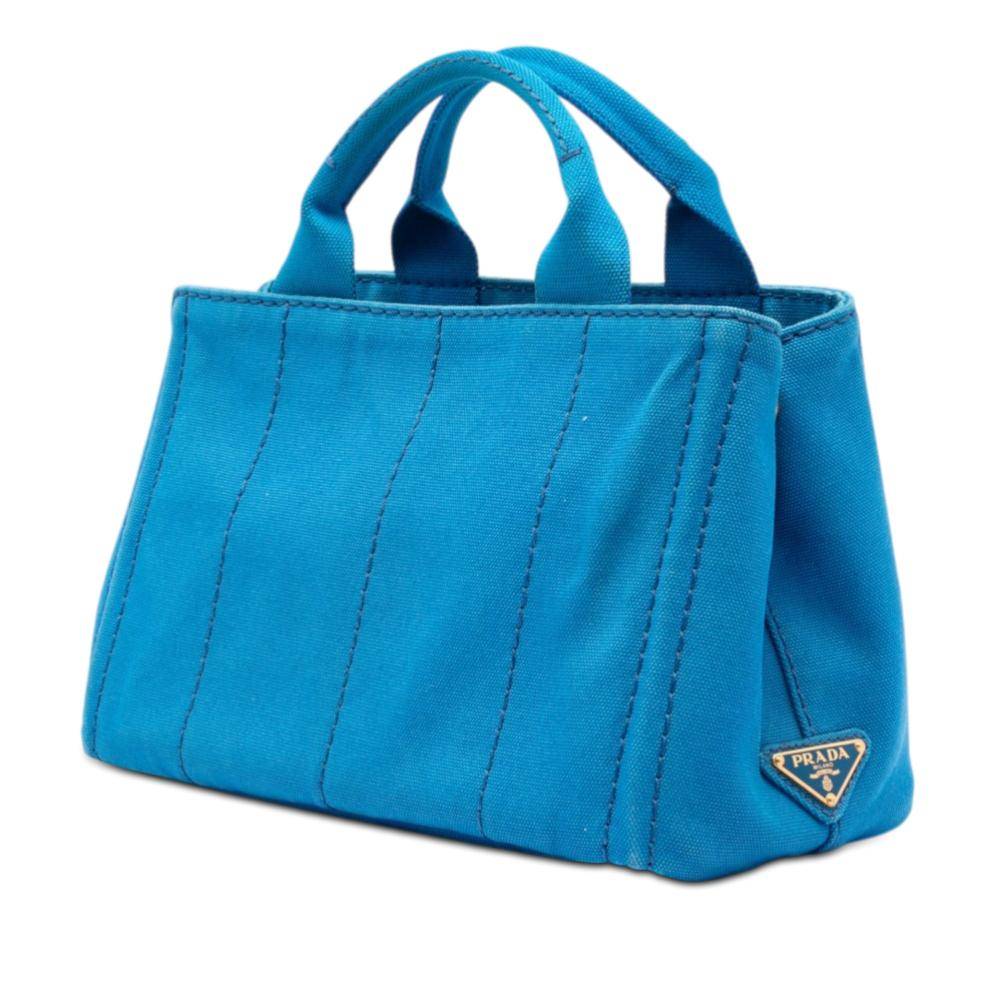 Prada Vintage Canapa Tote Stl. - Totebags Från Magasin - Blue (L 18.50cm x W 27cm x D 14cm)