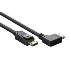 Vinklet DisplayPort 2.1 DP40 kabel (4K@144 Hz / 8K@60 Hz) | 1,00 me | PRIS-MATCH