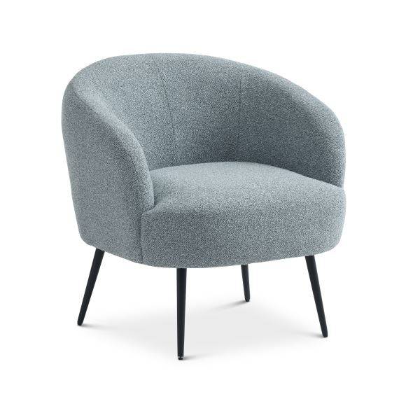 Conrad Loungestol, Vista stof Black metal Egg blue.