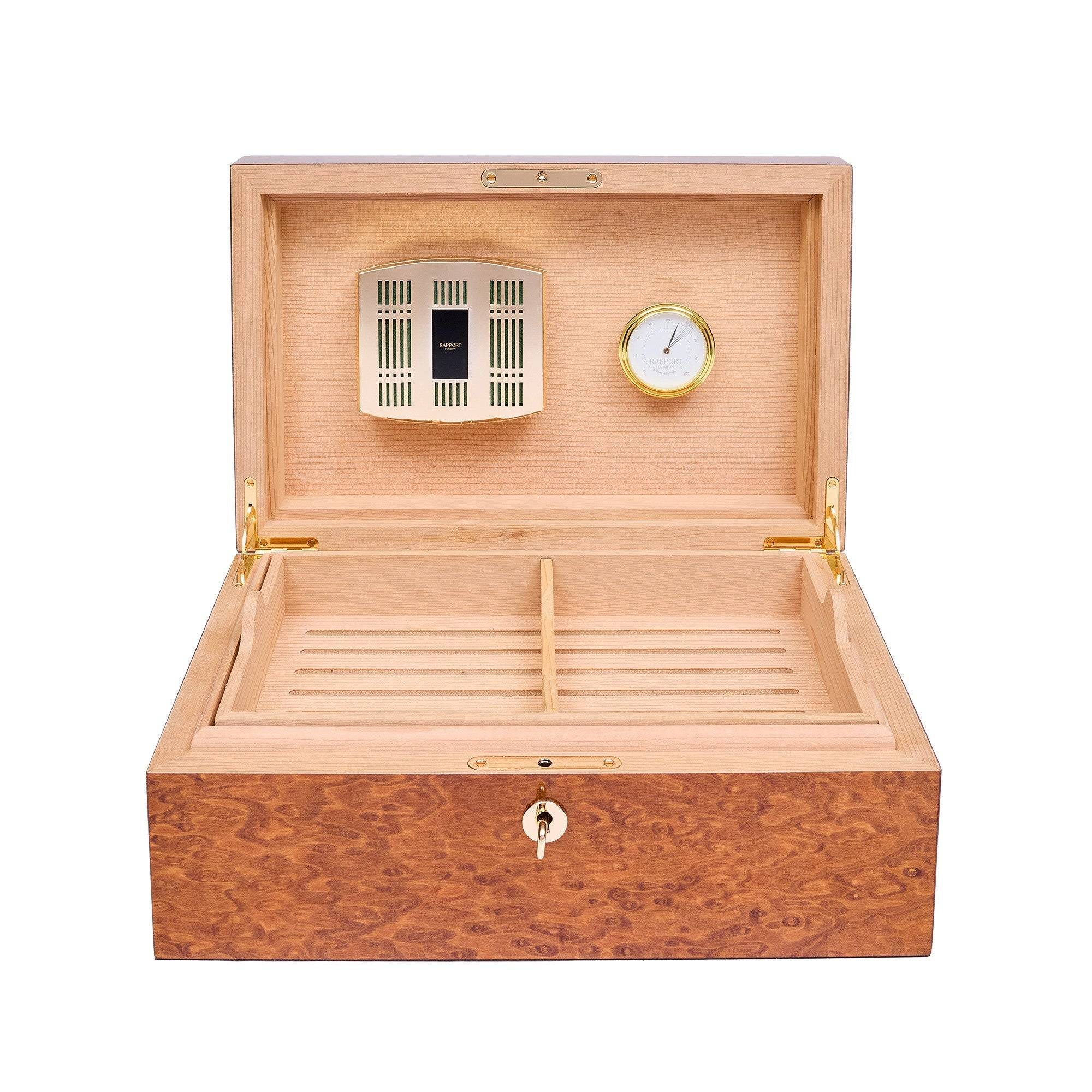 Rapport Brompton Burr Walnut Large Humidor