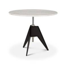 Tom Dixon - Screw Café Table, Rund toppskiva i marmor Ø90 - Vit - Spiseborde - Hvid - Metal/Sten
