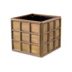 Grid planteringslåda antik mässing - Brun / Guld (L: 52,5 x B: 52,5 x H: 47 cm)