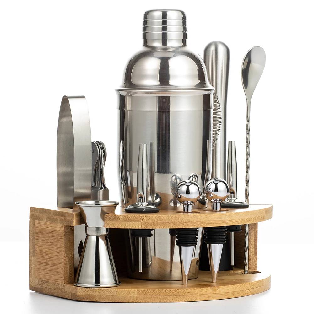 1/3/6/9/11pcs Cocktail Shaker Set Stainless Steel Bartender Kit Cocktail Mixer Wine Martini Boston Shaker Party Bar Tools
