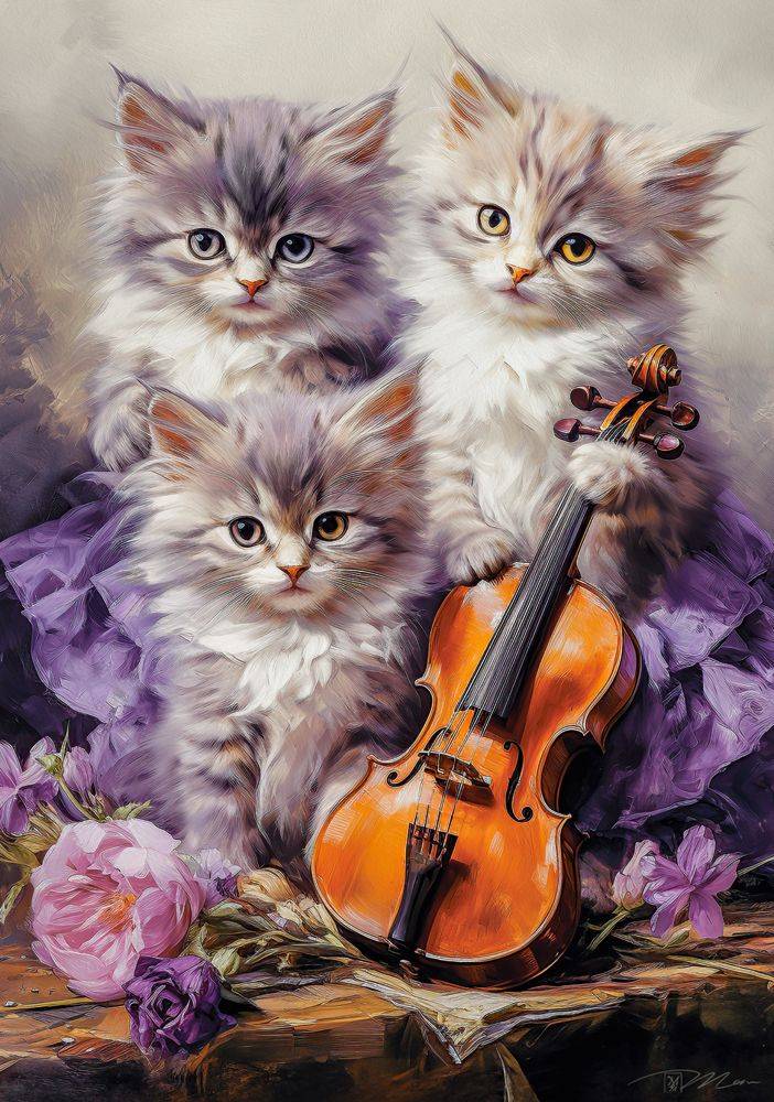 KIDEK pussel - Musical Kittens, 500-bitar Default Title