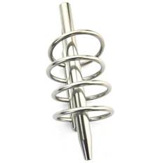 Metal Cage With Pierced Urethra Rod Hell Insert 13cm