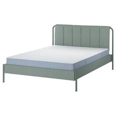 IKEA - TÄLLÅSEN polstret sengestel med madras, Kulsta grågrøn/Vesteröy fast, 160x200 cm
