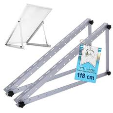 TTL Energy Solarmodul Halterung Alu 118 cm 46“ 2er Set 1 Paar - bis 600W - 0-90° Winkel einstellbar Montage & Befestigungs Set für Flachdach Aufständerung Balkonkraftwerk Solarpanel auf Dach