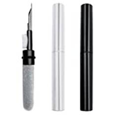 2 st Bluetooth-öronsnäckor, rengöringspenna, CKANDAY 3-i-1, rengöringsverktygskit för hörlurar, med mjuk borste, kompatibel med Airpods Pro, Samsung, Android-hörlurar, laddningsfack, låda, datorkameralins