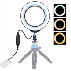 PULUZ 6,2 tum USB 3 lägen Dimbar LED- Ring Vlogging Fotografering Videobelysning med Cold Shoe Tripod Ball Head