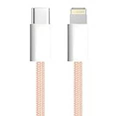 apm iPhone USB C-kabel, iPhone-laddare [Apple MFi-certifierad], rosa flätad nylon, USB C-snabbladdning, Lightning-kontakt, extremt hållbar, för iPhone 14/13/12.., iPad, AirPod, (1M), 600410