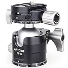 ARTCISE Kraftigt kulhuvud, 40 mm dubbelt panorama stativ med låg profil och 2 st 1/4 tum snabbfrigöringsplattor för stativ skjutreglage DSLR-videokamera max belastning 20 kg/44 lbs