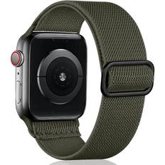 Loop-rem kompatibel med Apple Watch-rem Justerbar strækbar nylonflettet sportsudskiftningsrem til iWatch SE Serie 9/8/7/6/5/4/3/2/1
