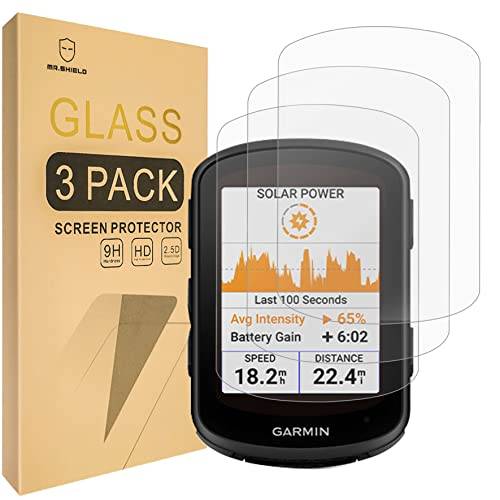 Mr.Shield screen protector for GARMIN Edge 540 and GARMIN Edge 840/840 Solar [Tempered Glass] [9H Hardness] [3 Pack] Scratch Resistant Crystal Clear Screen Protector