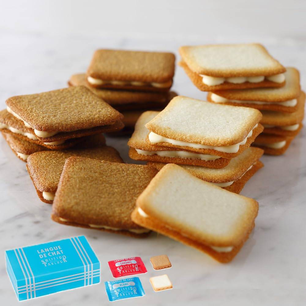 Sweets Popular Ranking Cookies Shiseido Parlor Langue de Chat 10 Pieces Gift Present Distributing Individually Wrapped Baked Sweets Biscuit Belgium