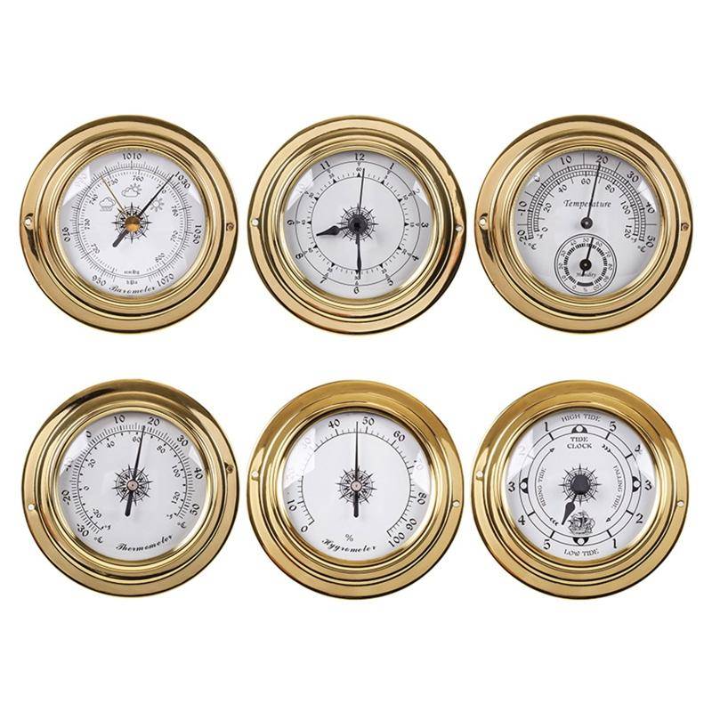 Ratt-typ Barometer Termometer Hygrometer Väderstation Barometertryck Temperatur Fuktighet Klocka för Tidvattenklocka