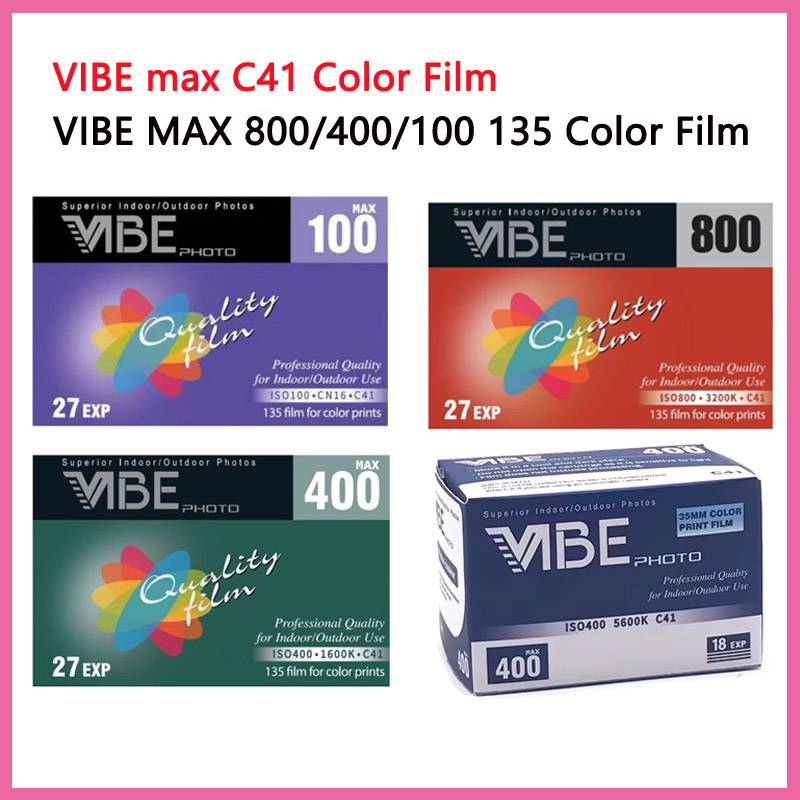 27EXP VIBE Max 400/ 800 Color Film ISO 400 1/2/3/4/5 Roll 135 35MM Negative Film  For Kodak M35 H35 Film Camera 135 Camera