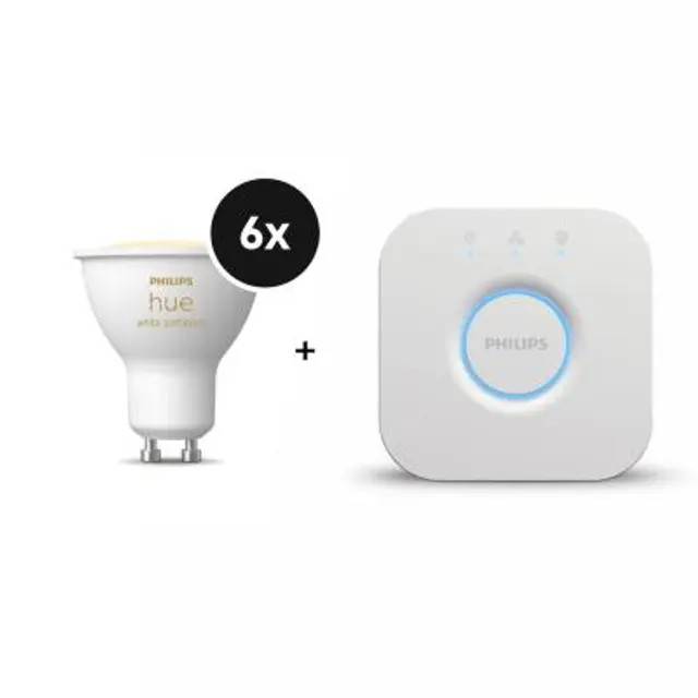 White Ambiance GU10 LED Lampe 400lm - 6er-Set + Bridge
