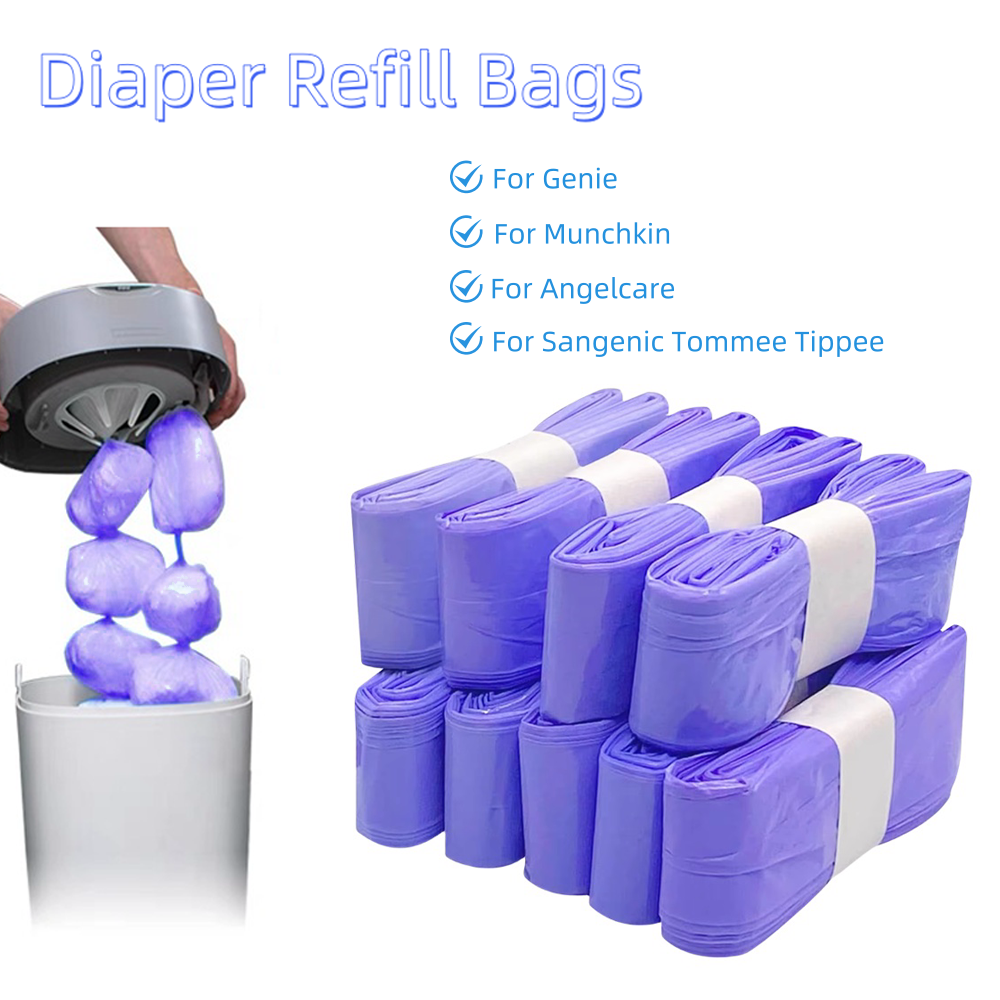 Diaper Pail Refills for Tommee Tippee, Nappy Refill Bags for Genie, Diaper trash bagsfor Angelcare for Munchkin, Scented