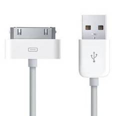 USB Data-/ladekabel til iPhone, iPad, iPod mm. 1 meter. Hvid.