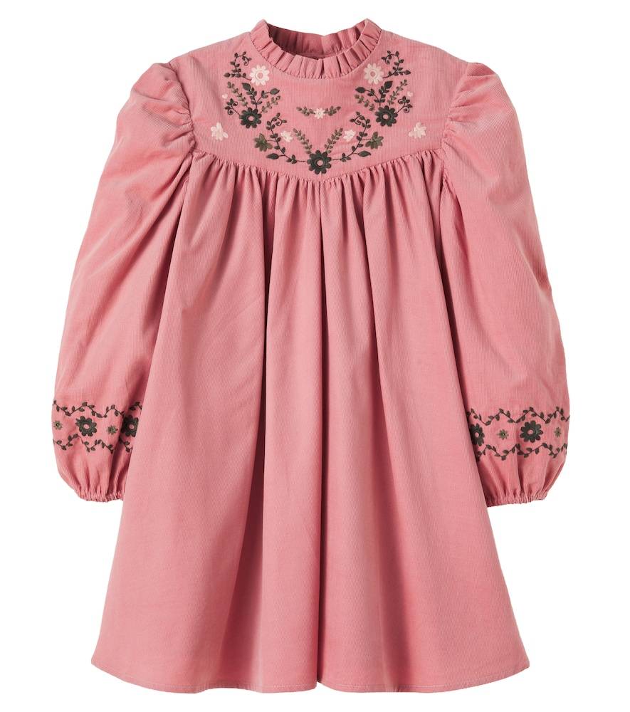 Bonton Pauline embroidered cotton corduroy dress