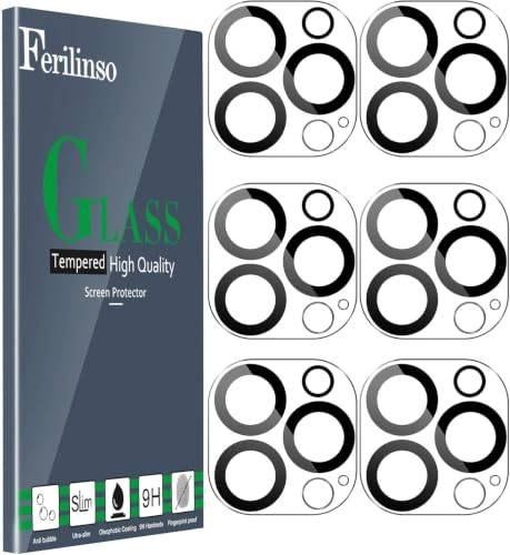 [6 Pack] Ferilinso Camera Lens Protector for iPhone 14 Pro Max iPhone 15 Pro Max iPhone 14 Pro iPhone 15 Pro Accessories camera screen cover 9H Glass UnBreakable Protection caSe Friendly