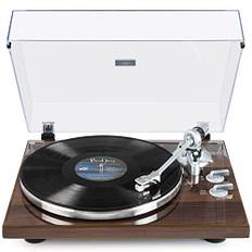 SeeYing Plattenspieler mit Riemenantrieb Bluetooth Vinyl-Schallplattenspieler 33 oder 45 U/min mit Phono Vorverstärker Magnetkartusche und Gegengewicht Drahtlose Ausgangskonnektivität