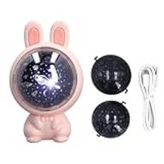 Star Projector Galaxy Night Light, Justerbar Head Kids Night Light Projector, Rabbit Shape Star Night Light för Sovrumsinredning, Barnrumsinredning, Jul, Födelsedagar (Roseate)