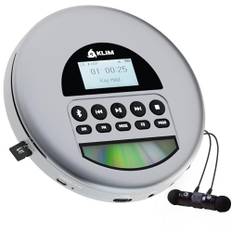 KLIM Nomad CD Player Bluetooth - Tragbarer CD-Player Discman mit langlebigem Akku - Inklusive Kopfhörer - CD-R, MP3 - Mit TF-Reader, Radio FM - Ideal für Autos - Portable CD Player Diskman - Grau