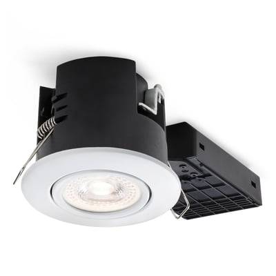 Uni Install G2 indbygningsspot, inkl. LED-pære (Philips Hue White / CRI>80 / 4,2W / 400lm / 36° / 2700K / dæmpbar), GU10 (230V), rund, hvid (mat) – No