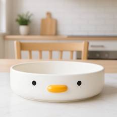 TULANDOT Söta och roliga kycklingar salladsskålar, rolig anka salladsskål, 16 cm, handgjord emaljerad chick säkerhetskeramik, stora nudelskålar