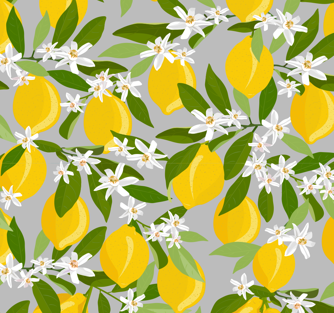 Citron träd kök tapeter