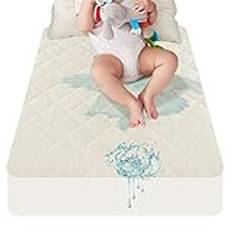 Kosiy Lofe Organic Cotton Fitted Crib Matt Ress Protector Vattentät – Infant Andningsbar Crib Mattress Pad – Småbarn Baby Crib Mattress Cover