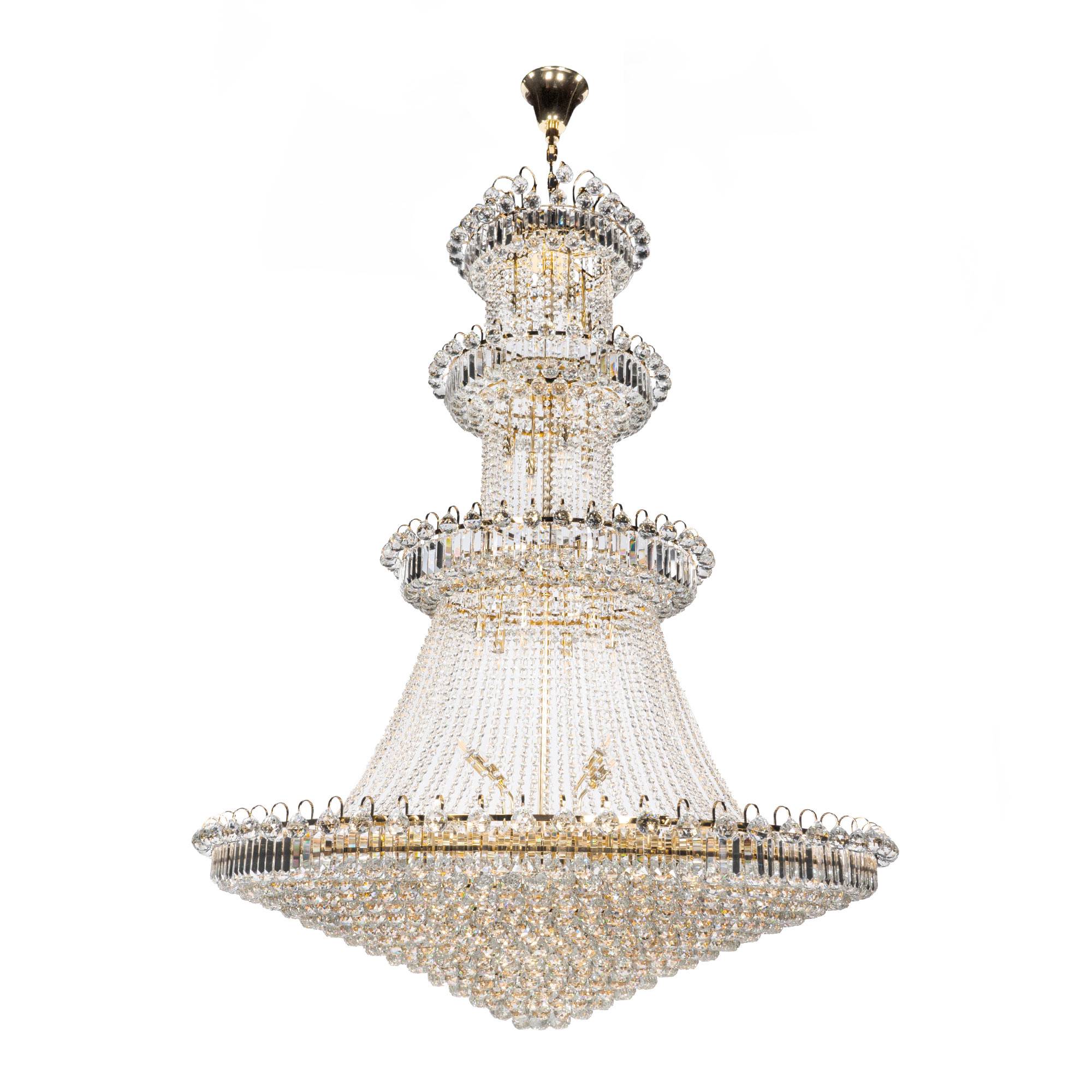 Stor Kristallkrona Ø150xH220cm Marbella Guld | Kristallkrona | Vesani