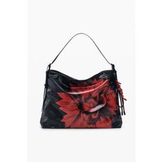 Medium shiny flower shoulder bag