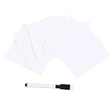 NUOBESTY Logotyp Klistermärken Dry Erase Labels Reusable Whiteboard Stickers Blank with Pen Writable Erasable Cards for Home Office Message Refrigerator Stickers Färg Klistermärken