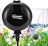 hygger Syrepump för akvarium, supertyst akvariumluftpump ljud lägre än 33 db 1,5 W Kraftfull syrepump 420 Ml/M Lämplig för fiskbassänger och nanoakvarierna (svart)