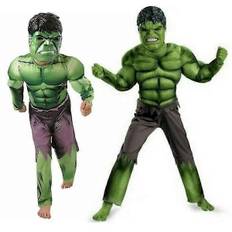 Børne Marvel Avengers Kostume Hulk Alder 3-8 Drenge Kostume Maske Muskeldragt Julegave M (Age 5-6 Years)
