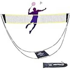 Bärbart badmintonnät för trädgård, pickleball, barn volleybollnät på stranden, vikbart badmintonnät för vuxna barn inomhus utomhus träningsträning, lätt att installera nät med bärväska