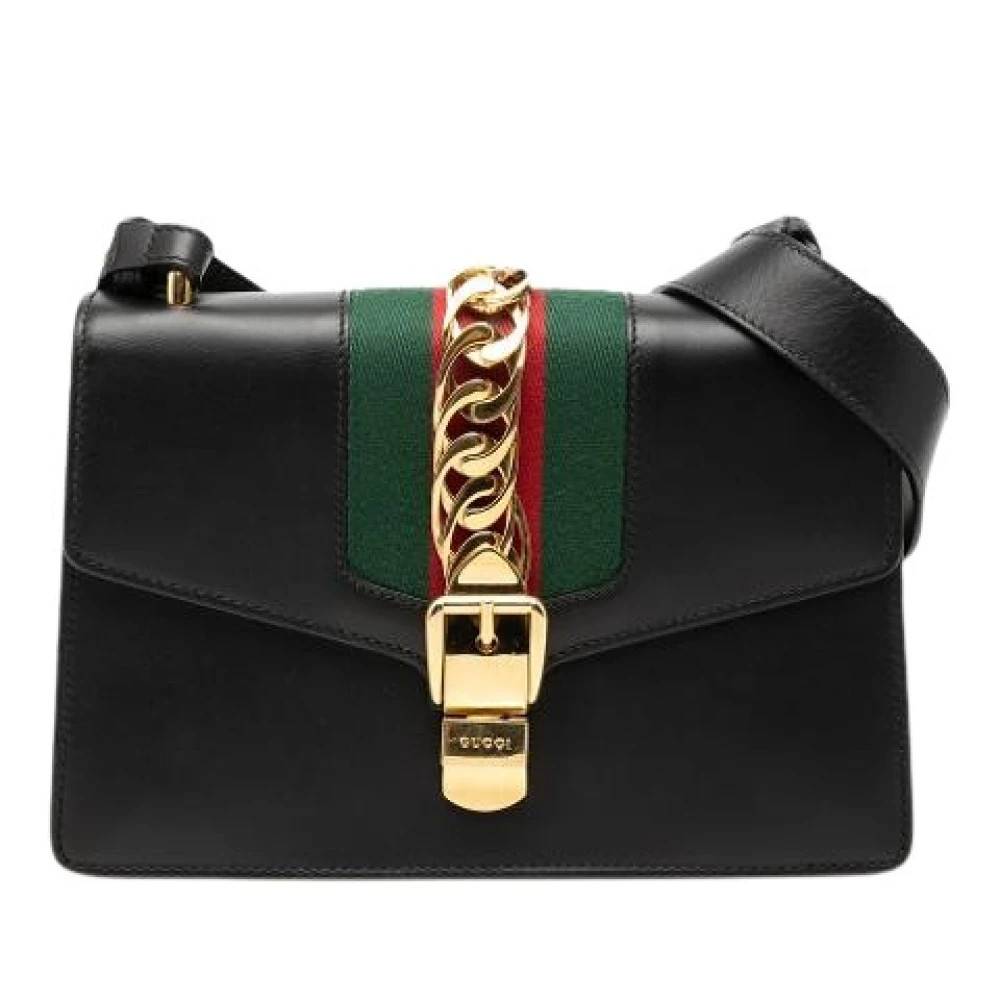 Gucci Vintage Pre-owned Sylvie Skuldertaske - Vintage - Dame - Sort - ONE SIZE - Uld