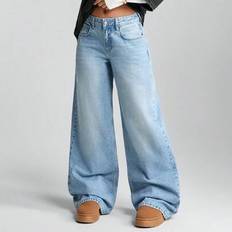 WOMEN WIDE LEG LOW WAIST JEANS Wide Leg Jeans Women Oversized Jeans Loose Jeans Wide Leg Jeans Baggy Jeans - Medium Wash - 36,38,40,34