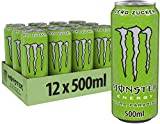 Monster Energy Ultra Paradise - koffeinhaltiger Energy Drink mit Kombination aus Apfel, Kiwi und Gurke - ohne Zucker und ohne Kalorien - in praktischen Einweg Dosen (12 x 500 ml)