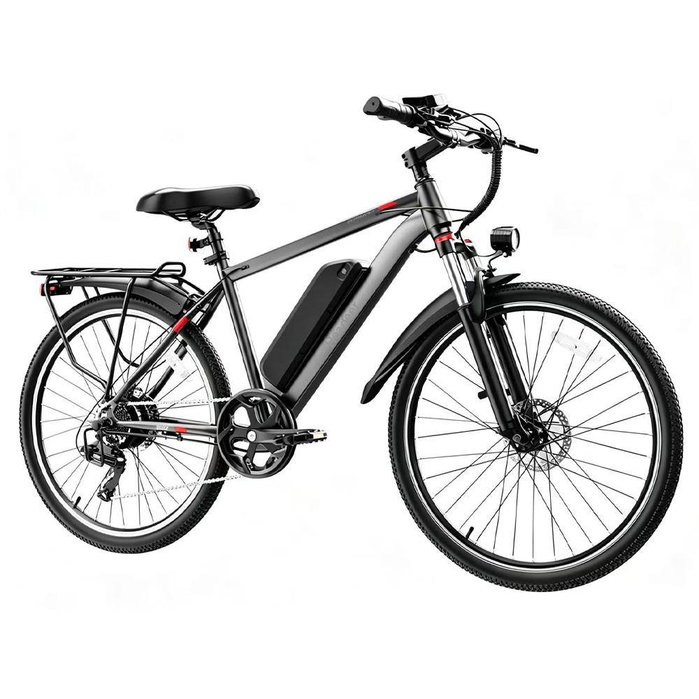 HEADEER BK1350 Herr Elcykel 48V15AH Batteri Stadscykel Elcykel 500W Motor Vuxen Elcykel 26 Tums Däck Terräng Elcykel svart