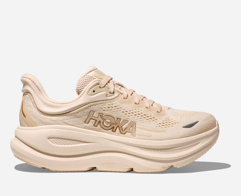 HOKA Bondi 9 Schuhe für Damen in Vanilla/Birch Größe 43 1/3 Weit | Straße