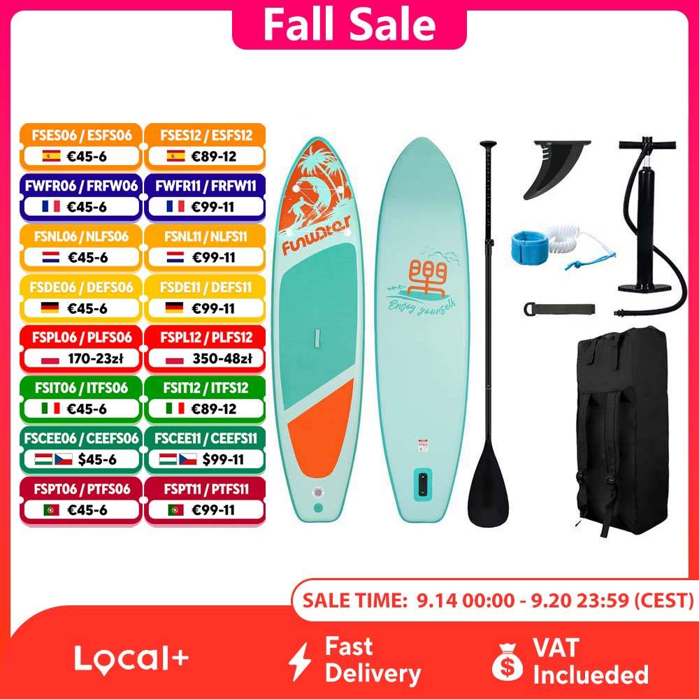 FunWater Inflatable Stand Up Paddle Board Paddling Board Surfboard Surf Sup Board 320-385CM  Non-Slip Water Sport Paddle Board