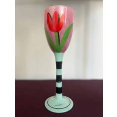 Kosta Boda - Tulipa - Pokalglas Rosa Röd Tulpan Design Ulrica Hydman vallien