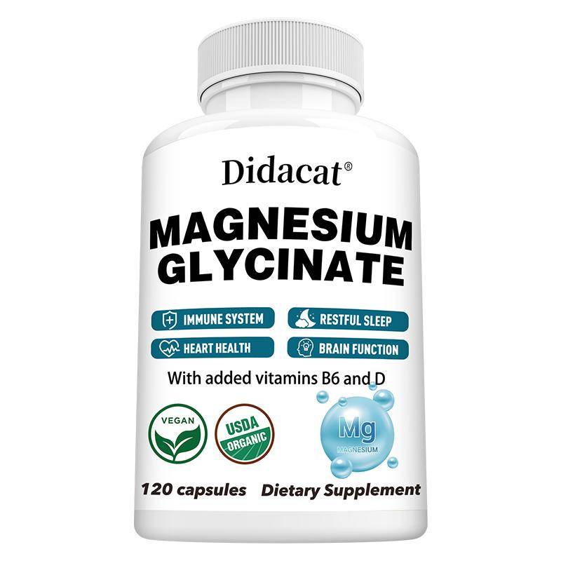 Magnesiumglycinat 400 mg, hög absorptionsgrad, 120 kapslar